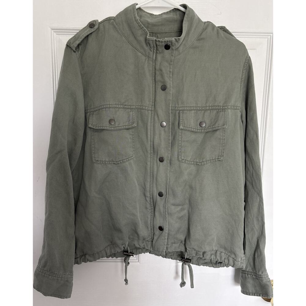 Rails Collins Utility Sage Green Lightweight Jacket Button Zip Size M - Picture 3 of 6